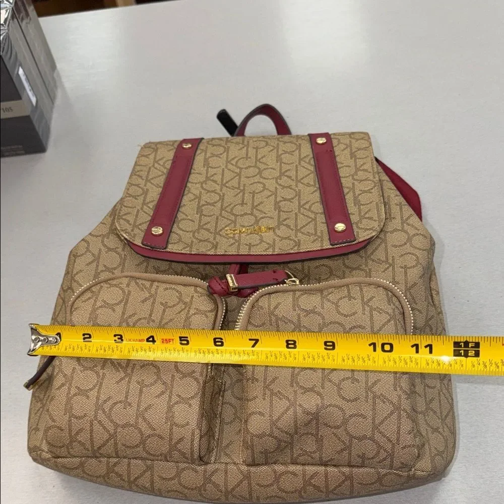 Calvin Klein Tan and Red Women's Backpack